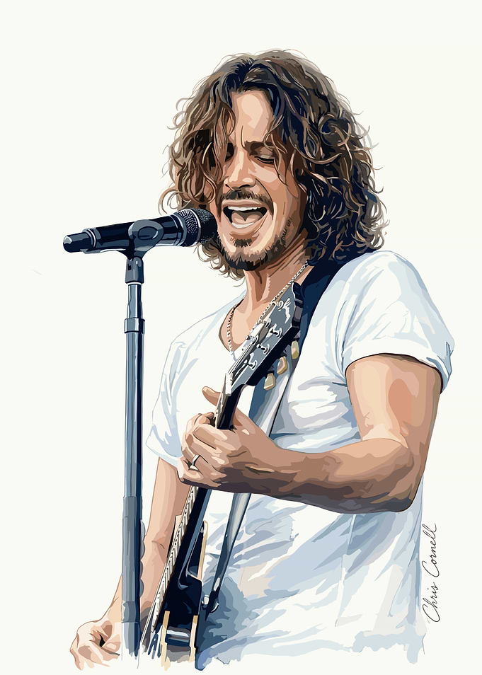 Chris Cornell Singing and Playing Guitar