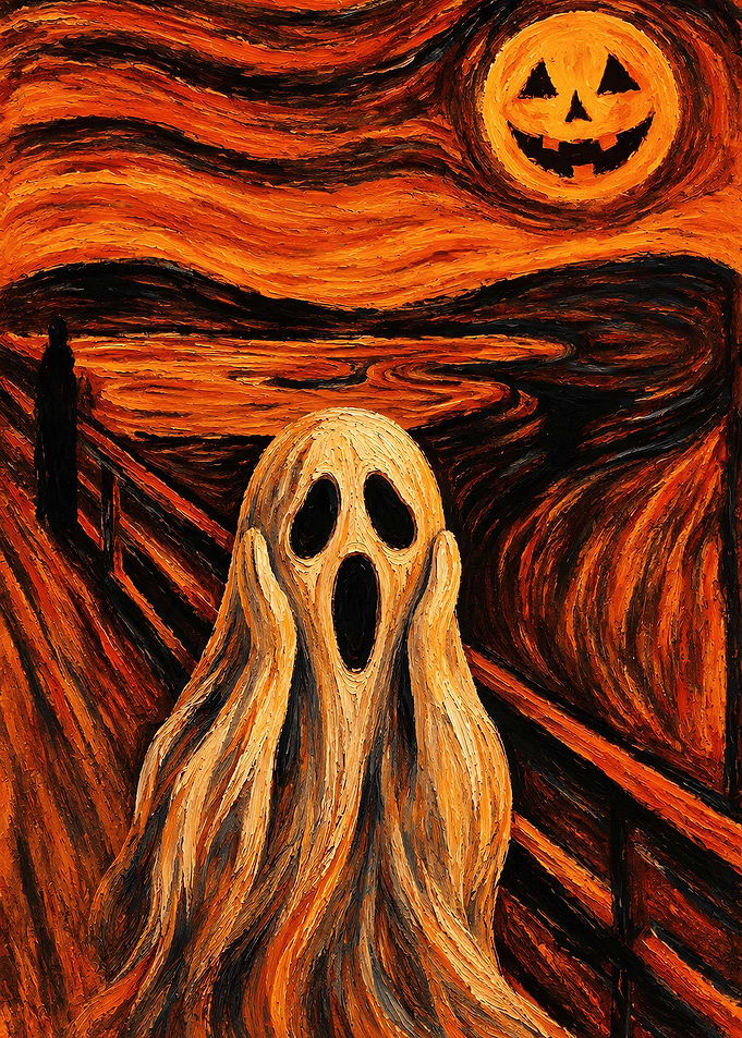 The Scream Halloween Parody Painting