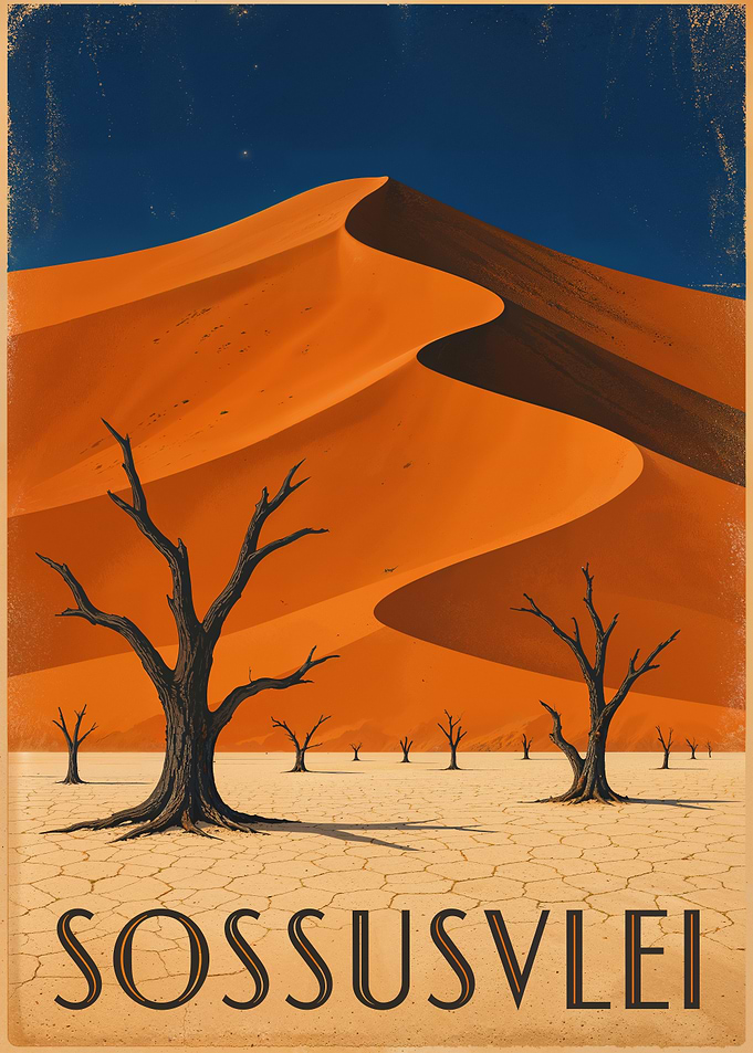 Sossusvlei Namibia Desert Travel Poster
