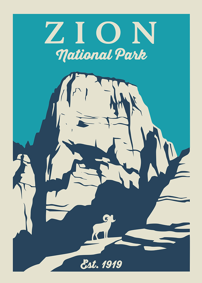 Zion National Park Vintage Poster