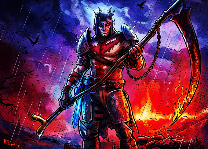 Dark Knight Scythe Fantasy Art
