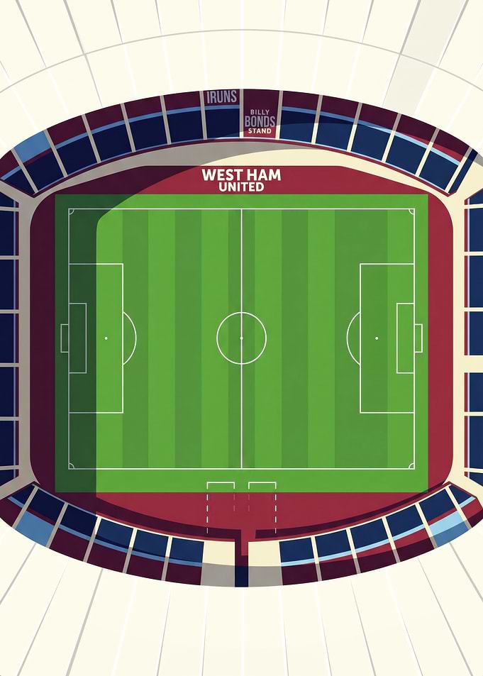 West Ham United Stadium Minimalist Art