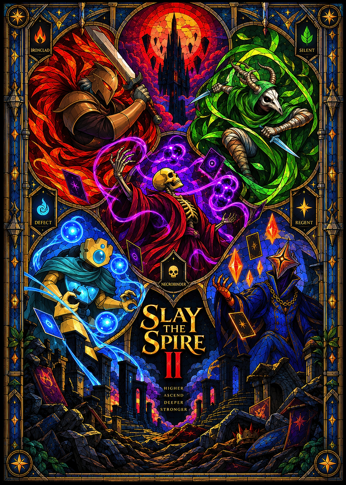 Slay the Spire 2 Stained Glass Poster