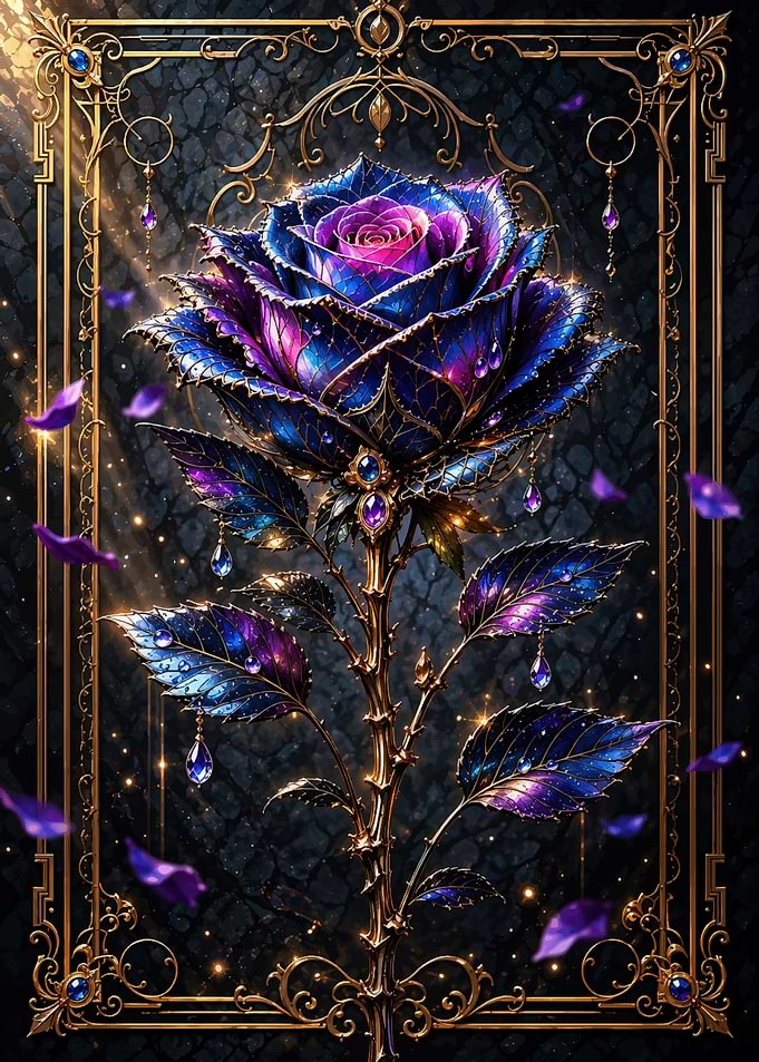 Magical Blue and Purple Rose