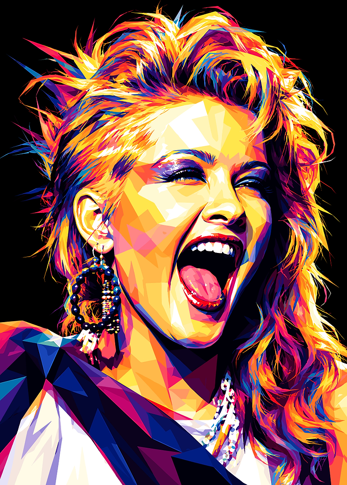 Colorful Pop Art Portrait of Cyndi Lauper