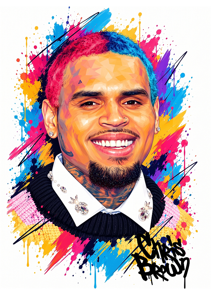 Chris Brown Colorful Pop Art Portrait