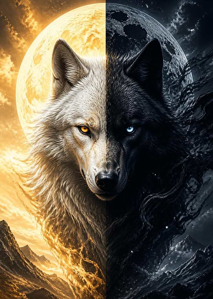 Duality of the Sun and Moon Wolf