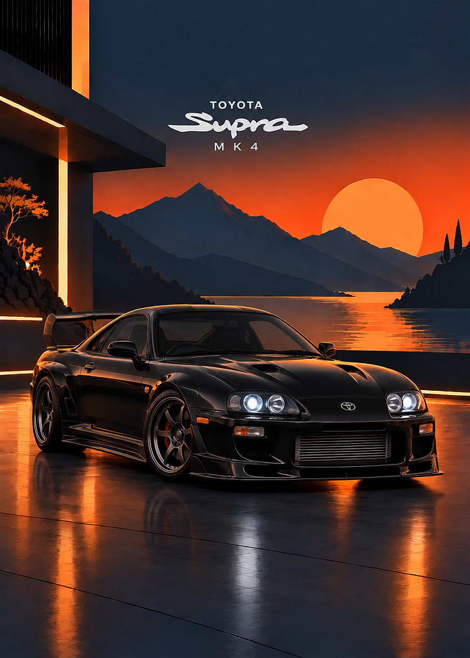 Toyota Supra MK4 Sunset Poster