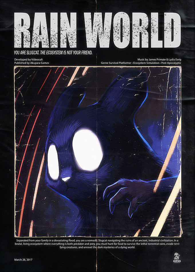 Rain World Slugcat Video Game Poster