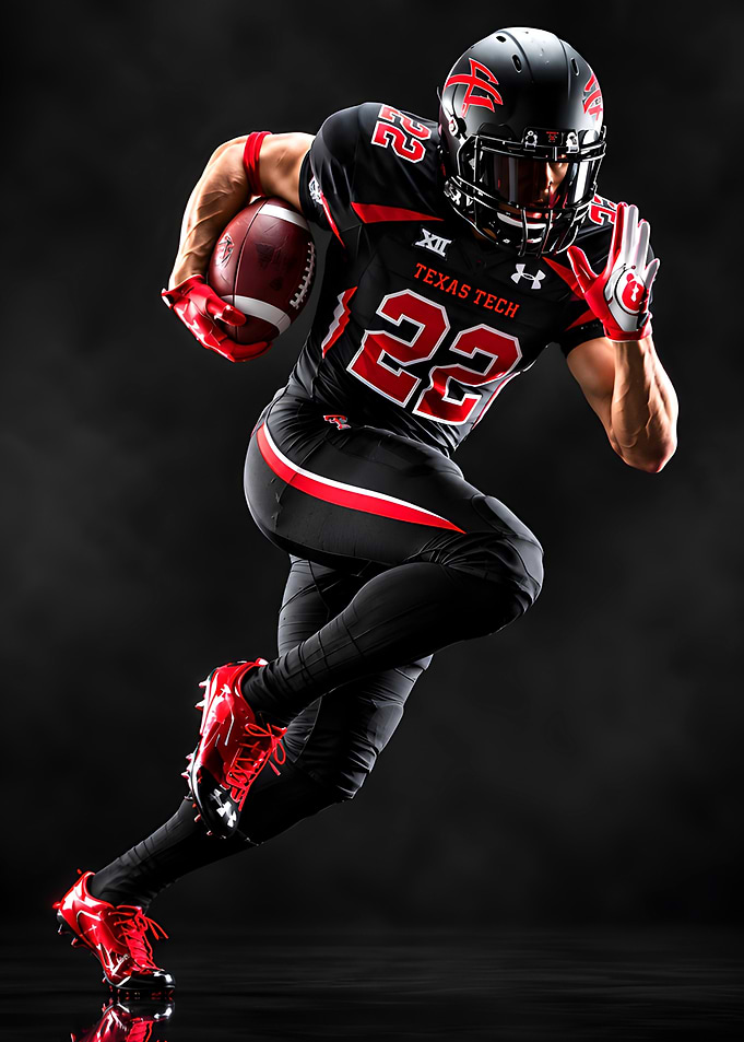 Texas Tech Football Player Running