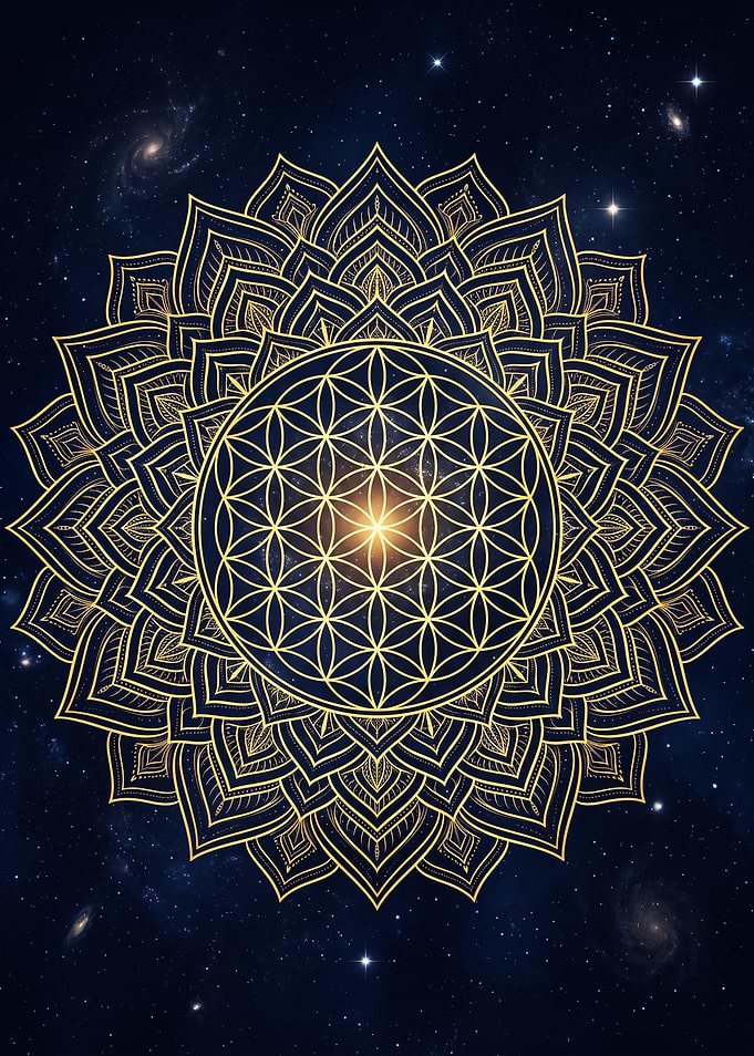 Golden Flower of Life Mandala
