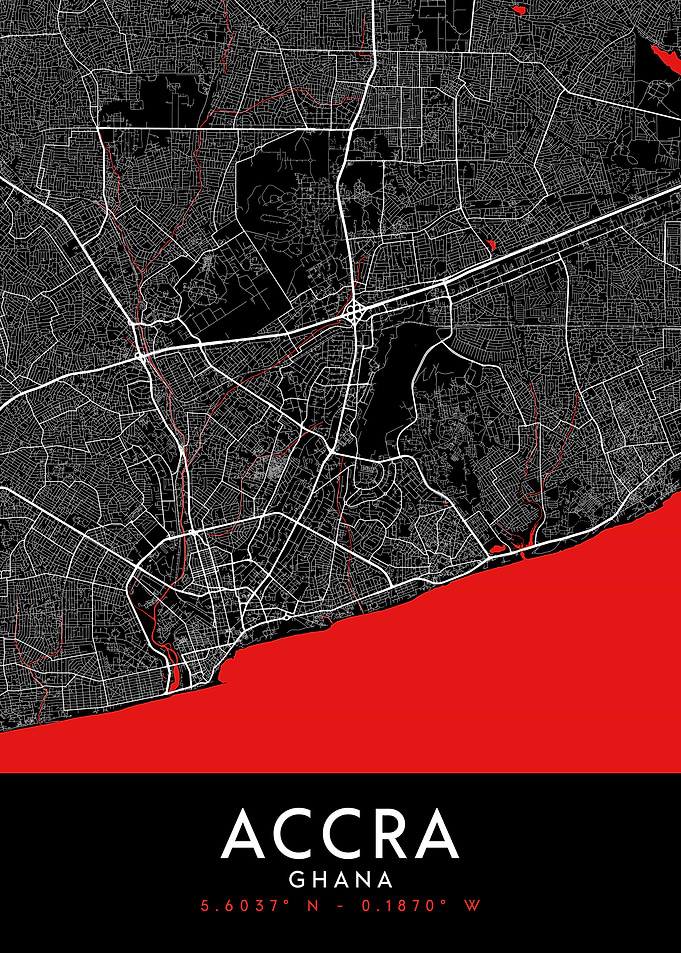 Accra Dark Map