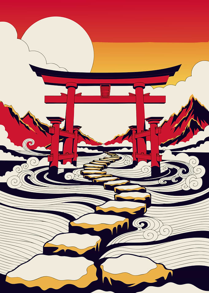 Japanese Torii at First Light