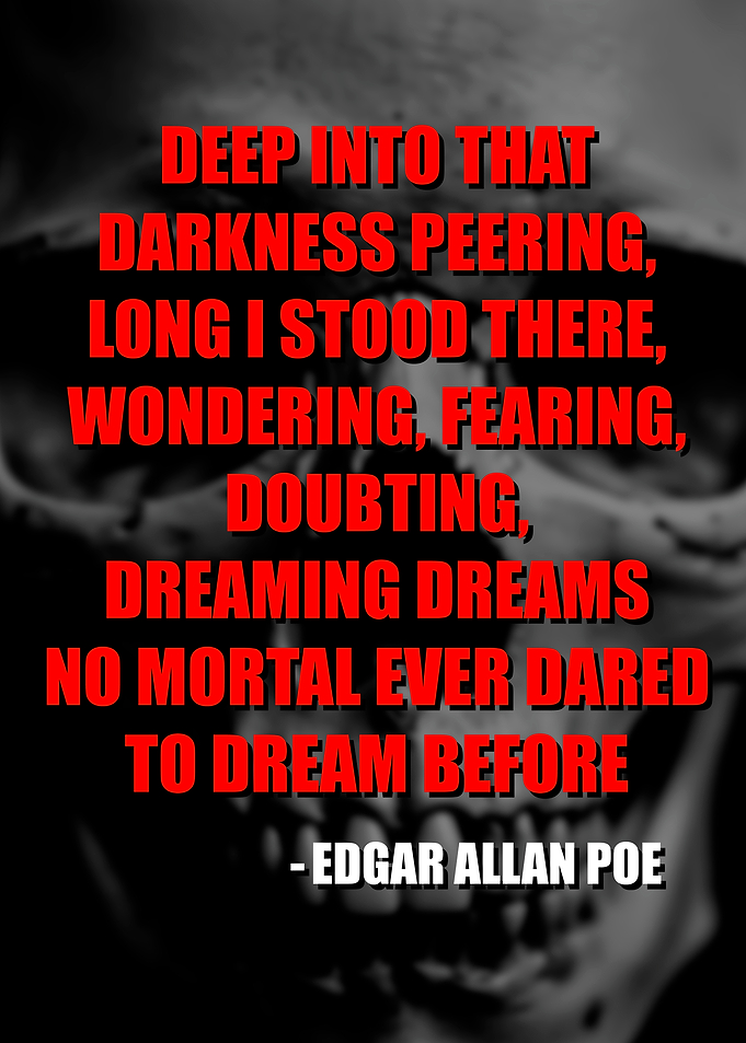 Edgar Allan Poe Quote Skull Poster