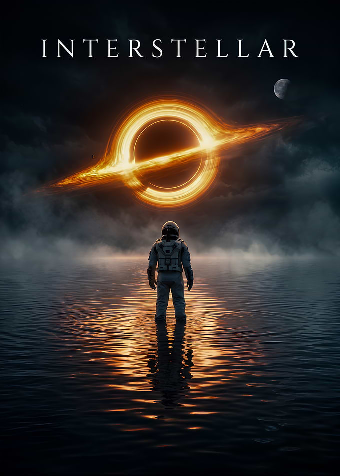 Interstellar Movie Poster with Black Hole
