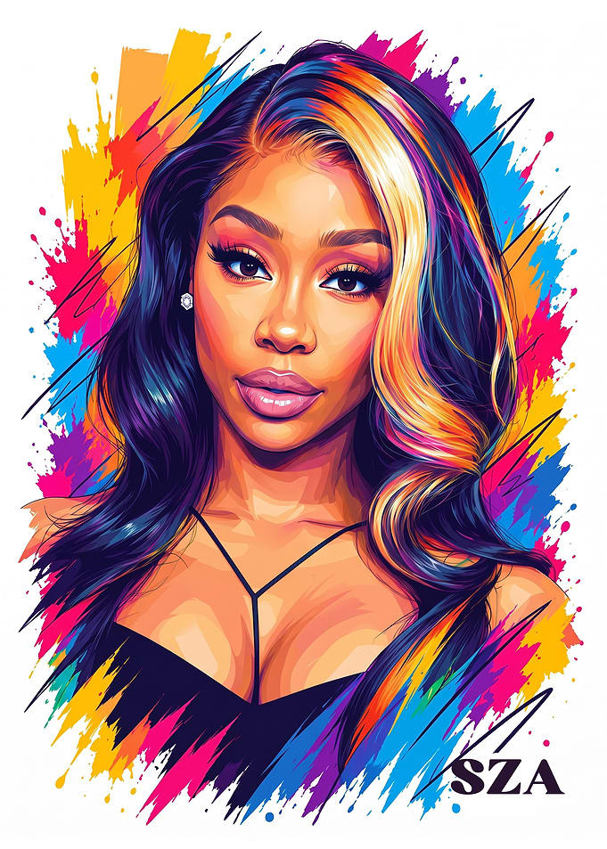 SZA Pop Art Portrait