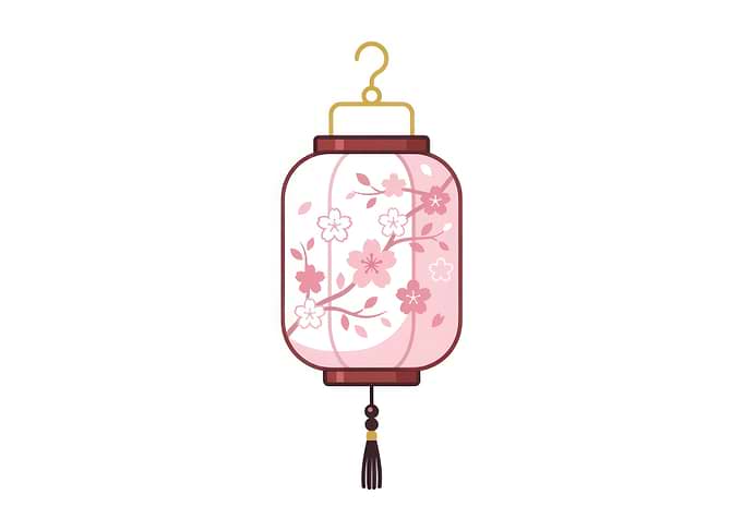 Pink Cherry Blossom Japanese Lantern