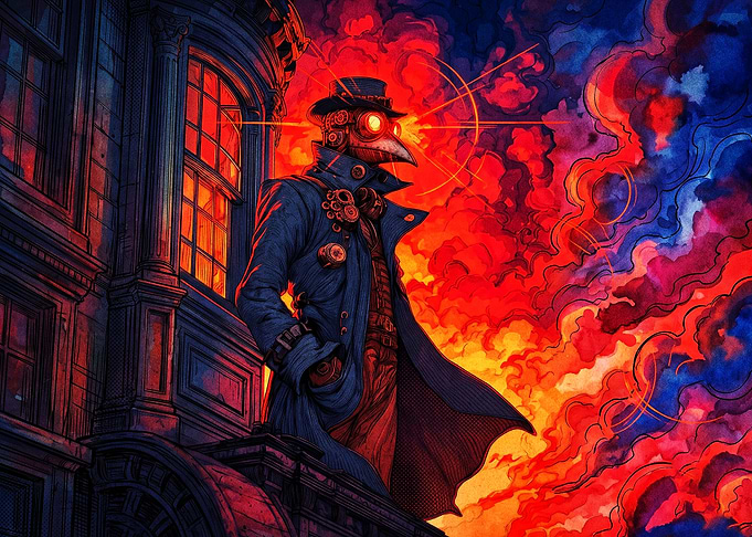 Plague Doctor Steampunk Psychedelic