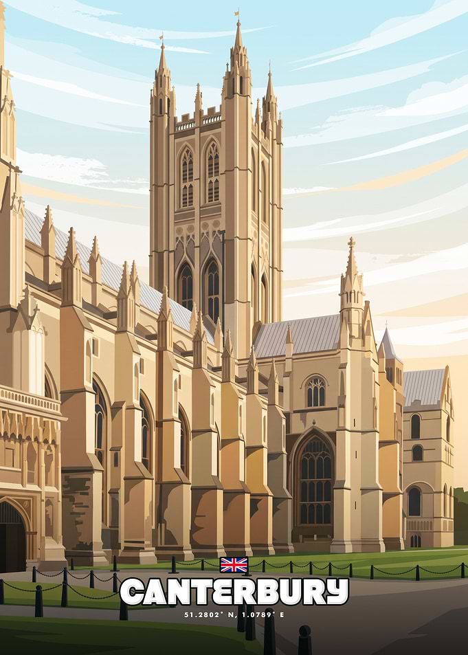 Canterbury Cathedral Travel Poster