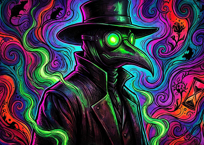 Plague Doctor Psychedelic Art Poste