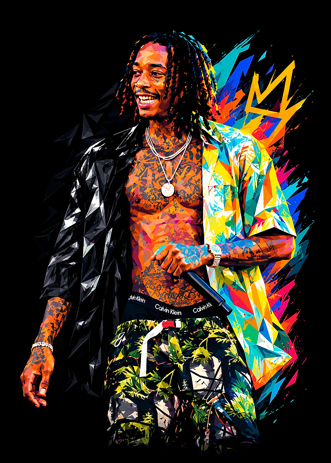 Wiz Khalifa Low Poly Art Portrait