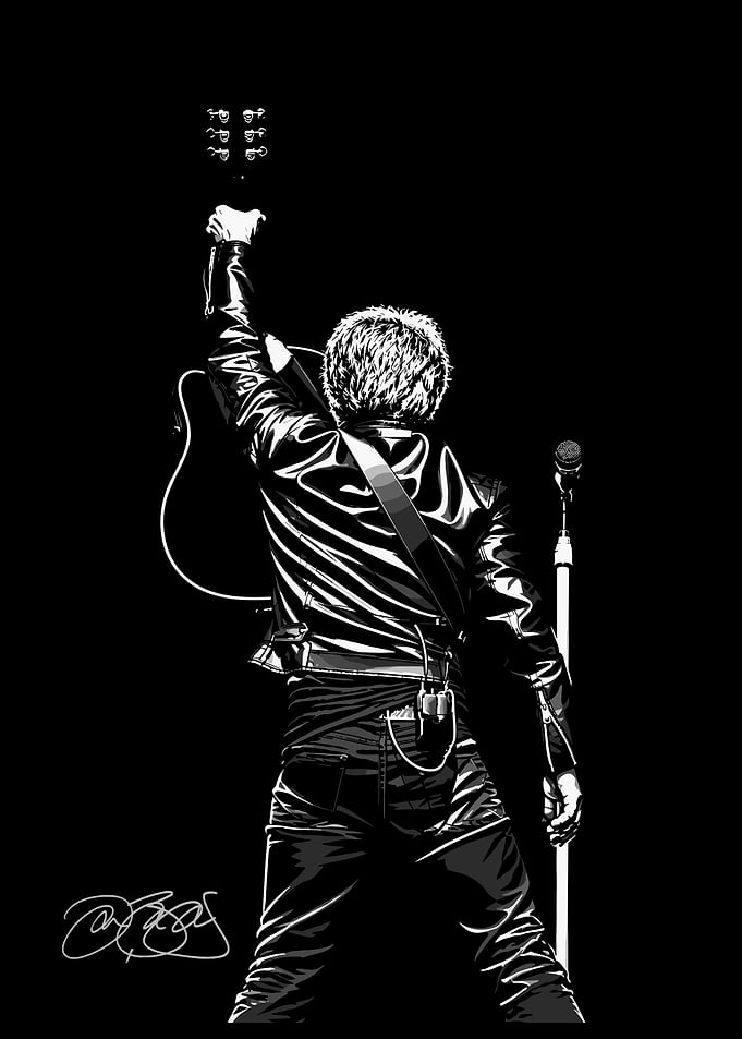 Jon Bon Jovi Guitar Hero Silhouette