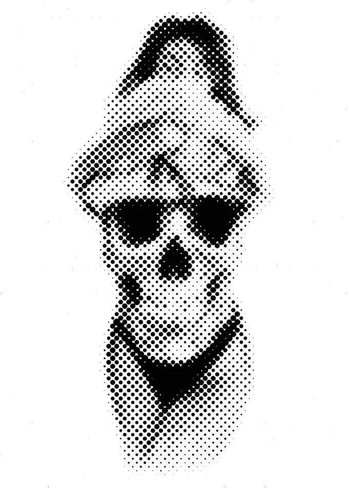 Halftone Skull Graphic Art
