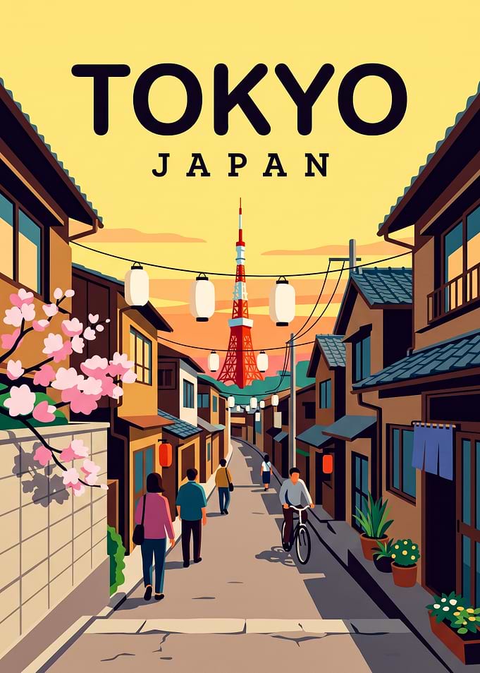 Tokyo Japan Travel Poster