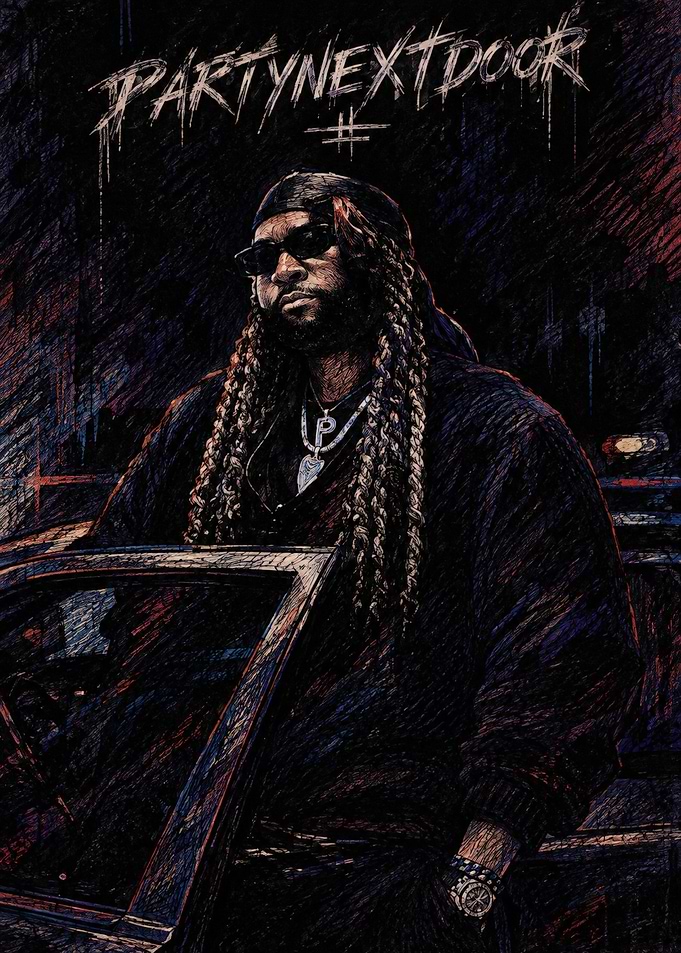 PARTYNEXTDOOR Stylized Portrait Poster