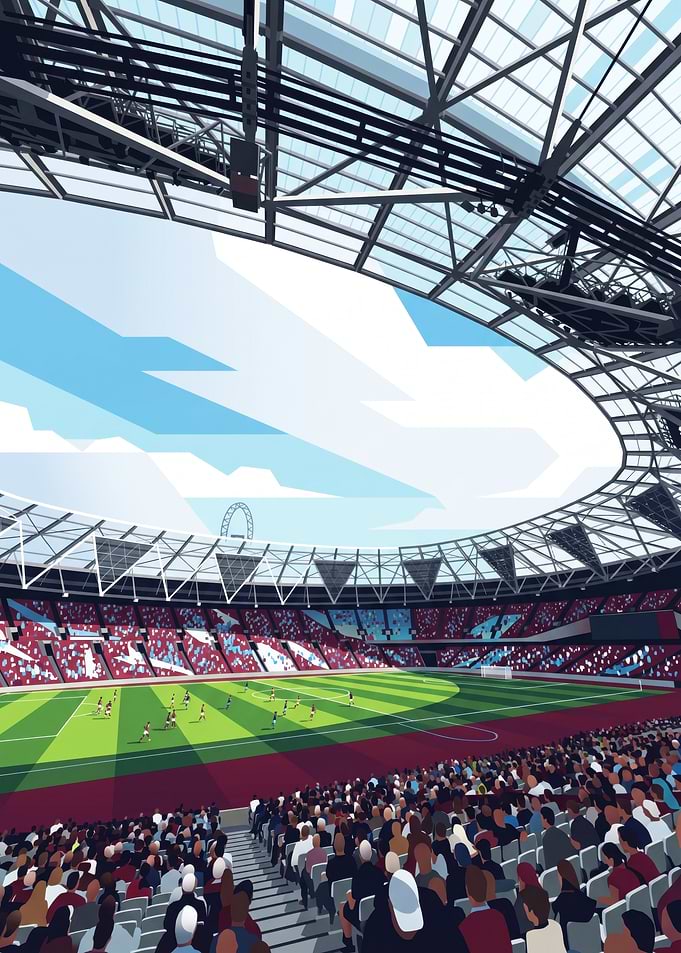 London Stadium Soccer Match Illustration
