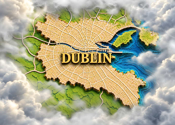 Dublin Irish Capital Map Art