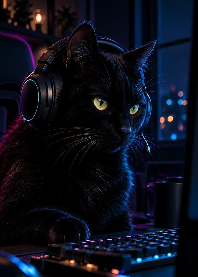 Night Mode – Black Cat Gamer