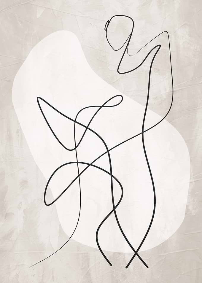 Minimalist Abstract Line Art Figure