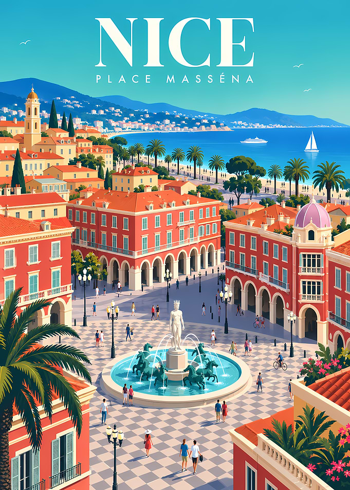 Nice Place Masséna Travel Poster