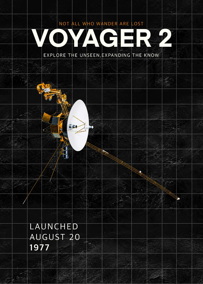 Voyager 2 Space Exploration Poster