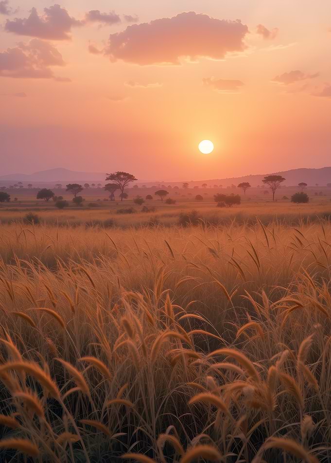 Golden African Savanna Sunset