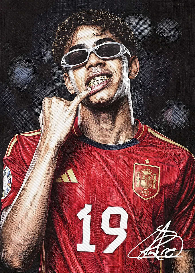 Lamine Yamal Soccer Portrait