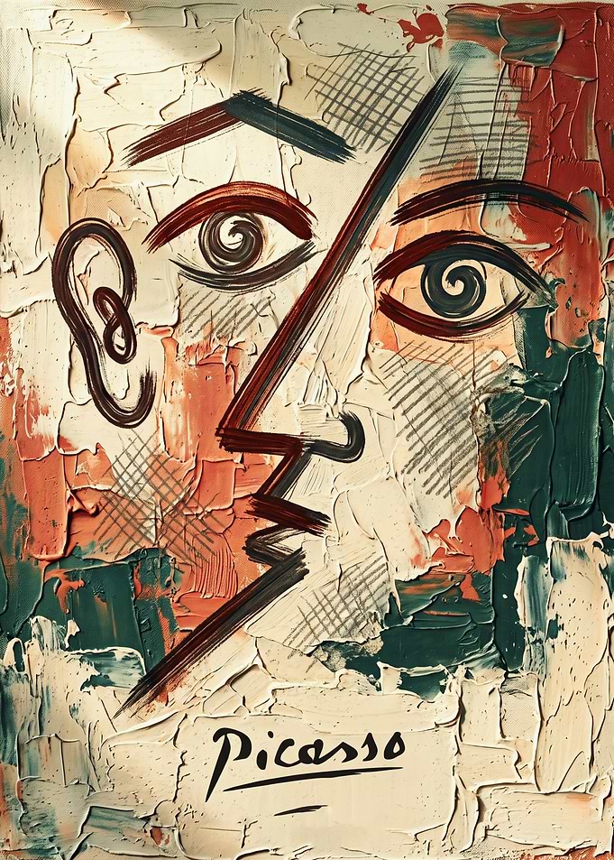 Abstract Face Picasso Art Abstract Painting