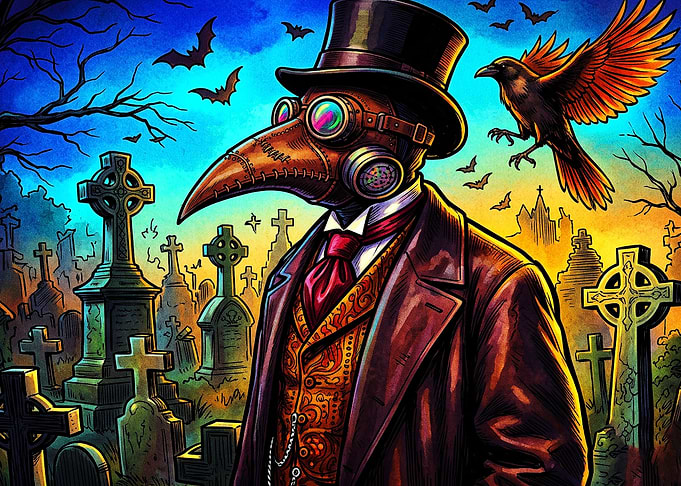 Plague Doctor Graveyard Steampunk A