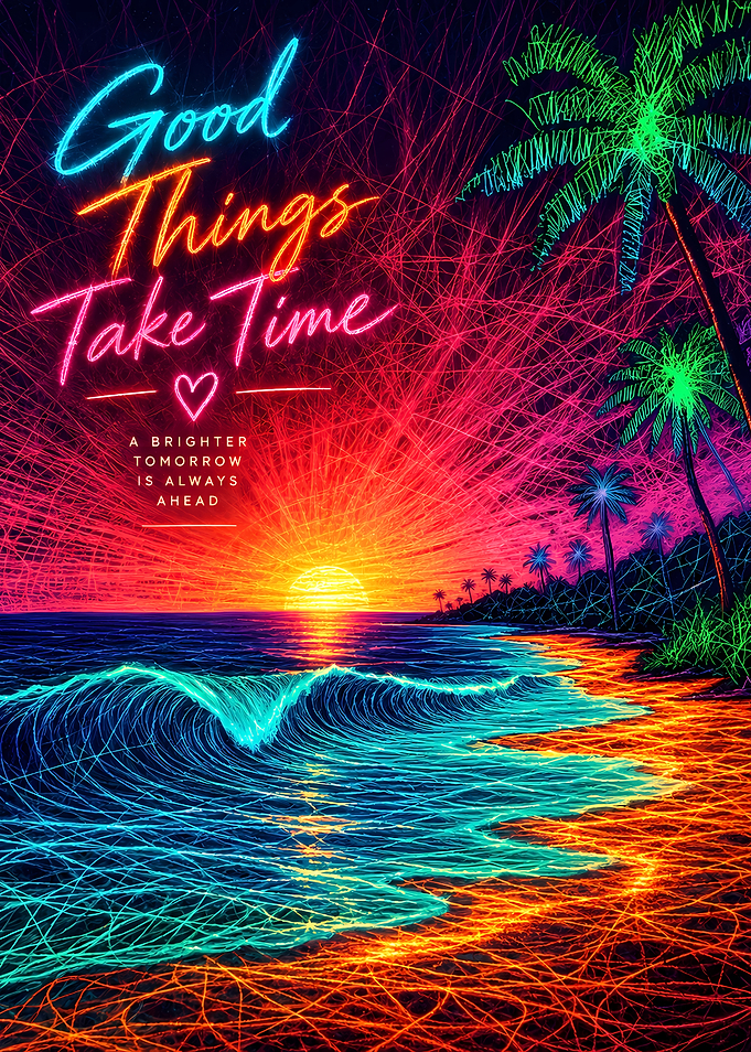 Good Things Take Time Neon Beach