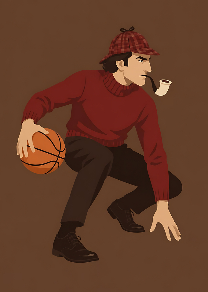 Sherlock Holmes Playing Basketball