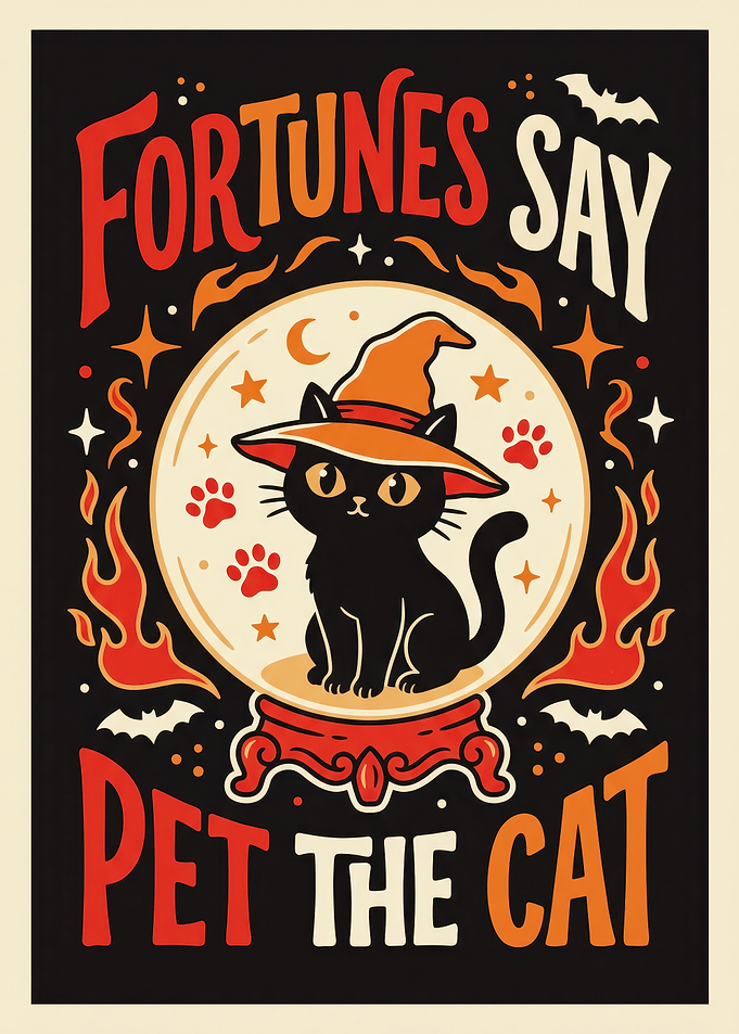 Fortunes Say Pet The Cat Poster