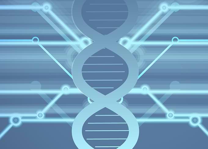 Digital DNA Helix Circuitry Background