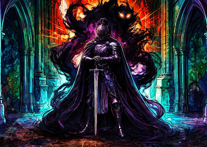 Dark Knight Shadow Stained Glass Ar