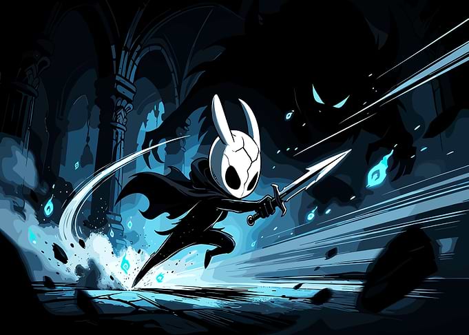 Hollow Knight Combat Action Scene