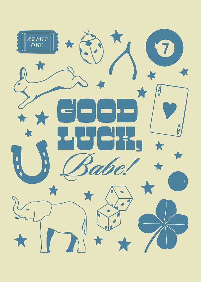 Good Luck Babe Lucky Symbols Poster