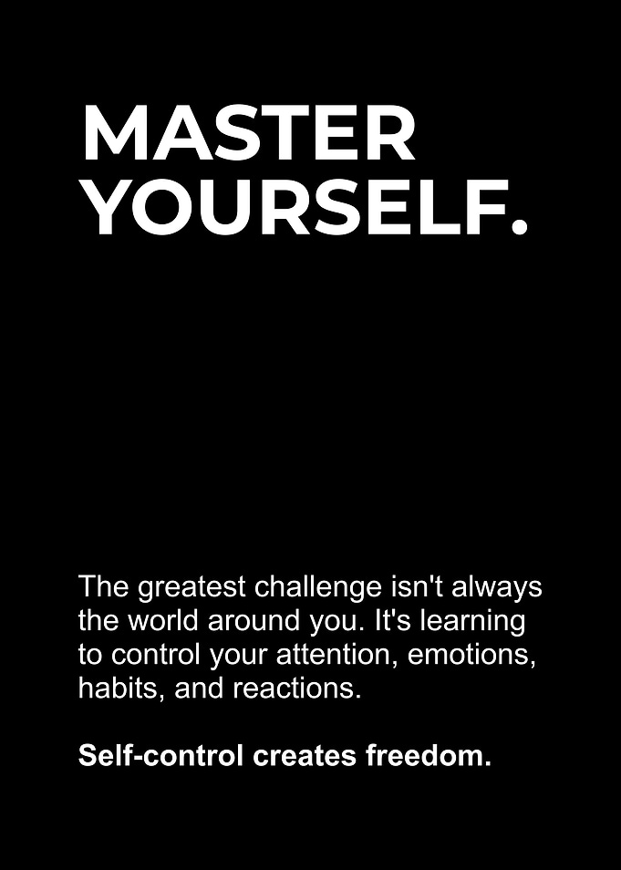 Master Yourself Inspirational Quote Poster