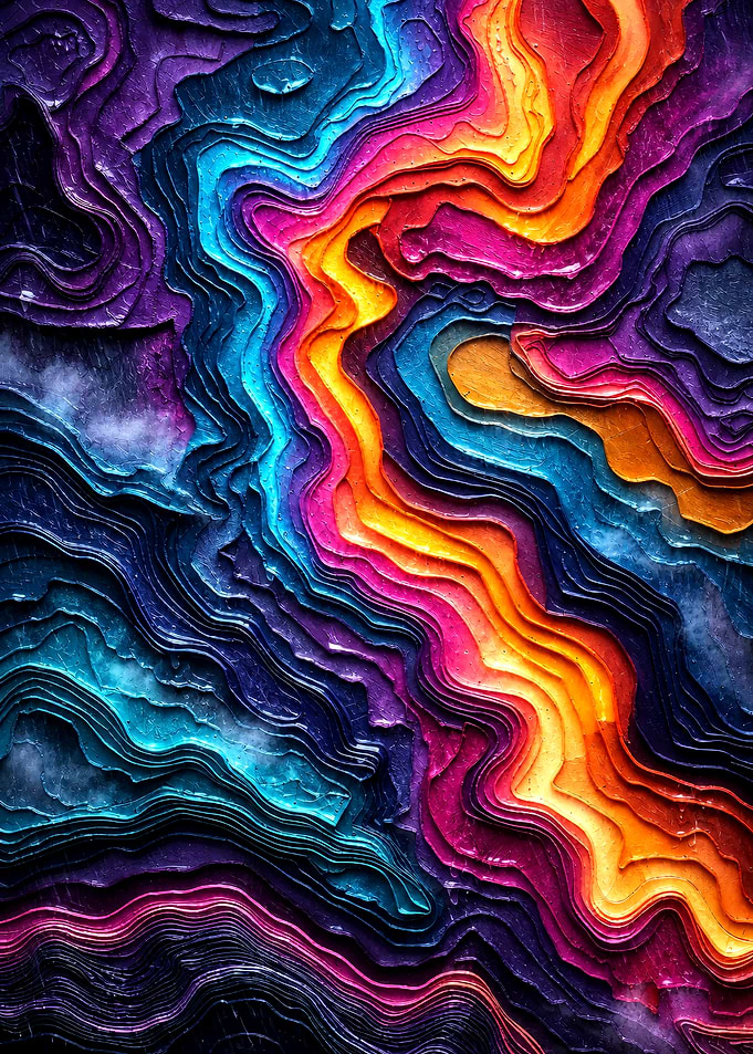 Vibrant Abstract Topographic Wave Pattern