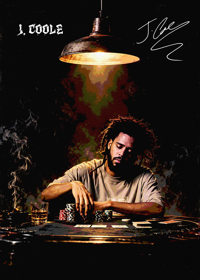 J. Cole Poker Table Poster