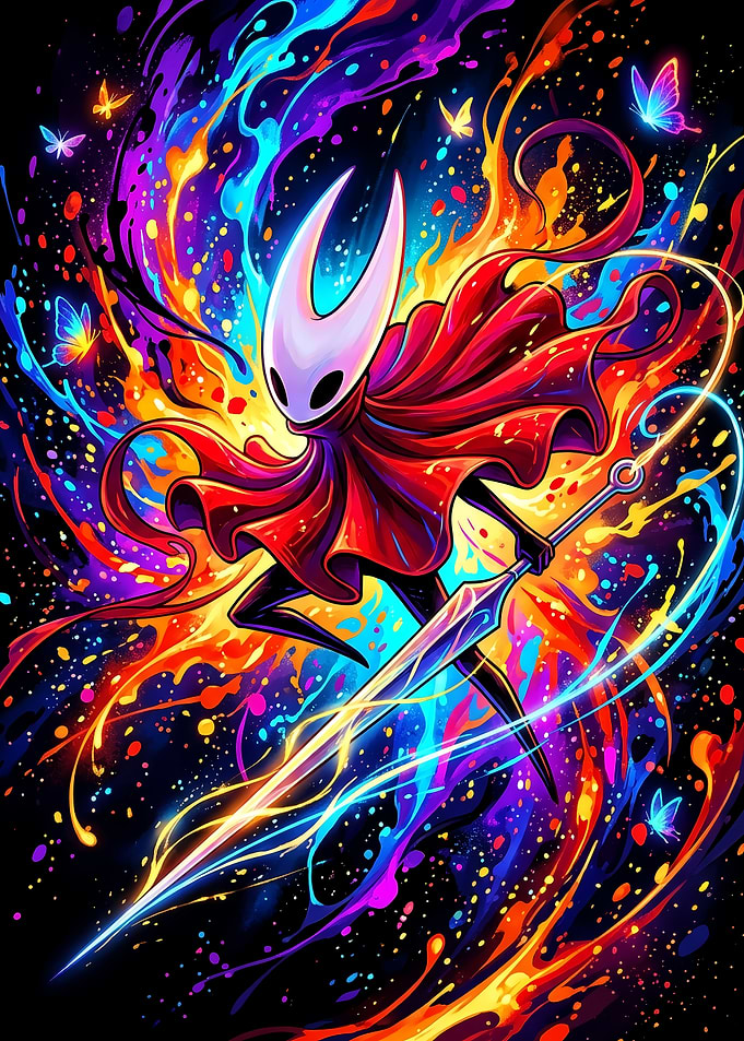 Hornet Hollow Knight Colorful Art